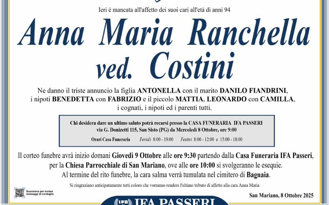 Anna Maria Ranchella ved. Costini