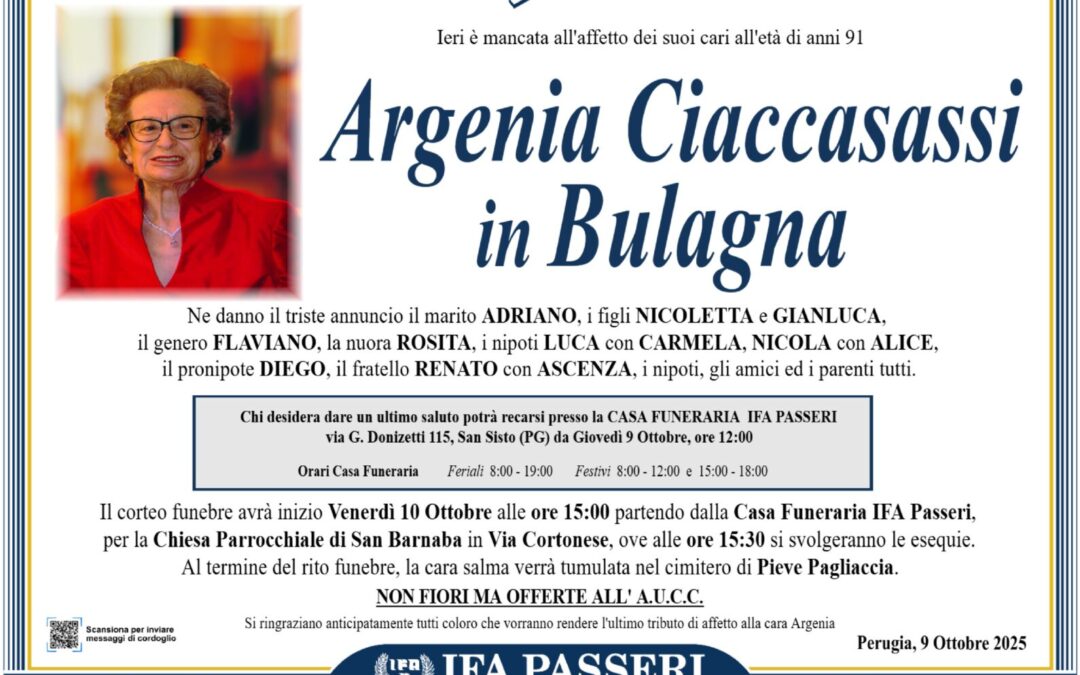 Argenia Ciaccasassi in Bulagna
