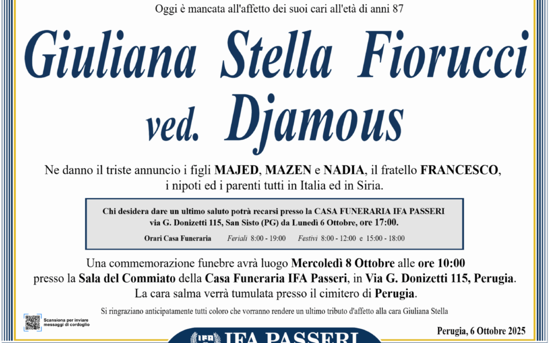 Giuliana Stella Fiorucci ved. Djamous