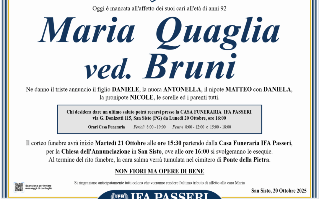 Maria Quaglia ved. Bruni