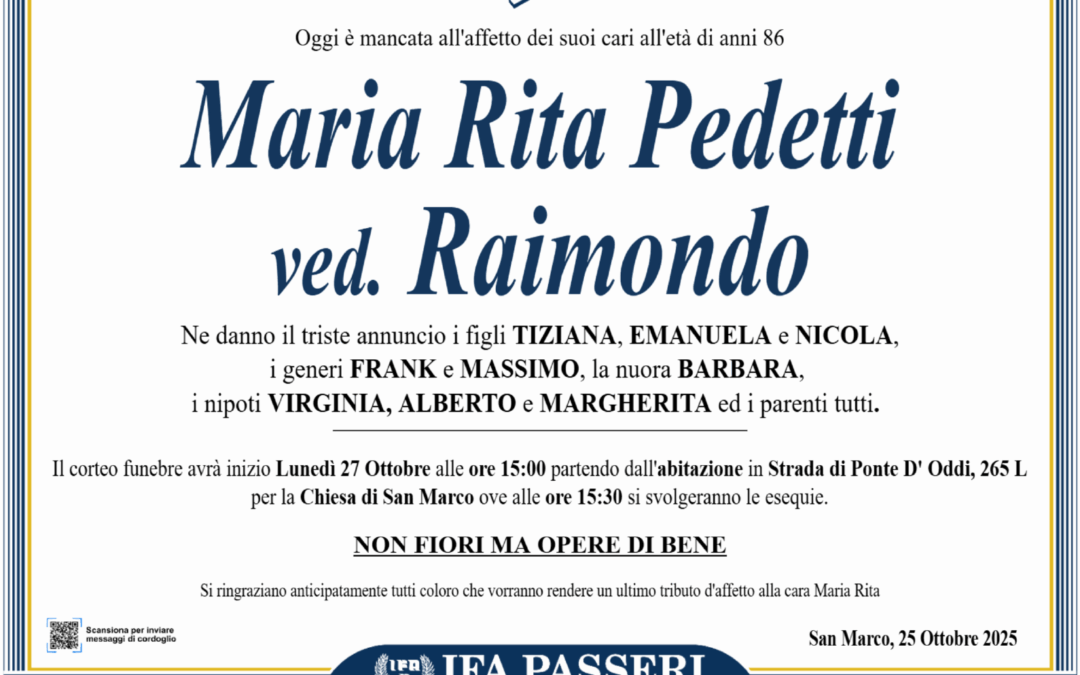Maria Rita Pedetti ved. Raimondo