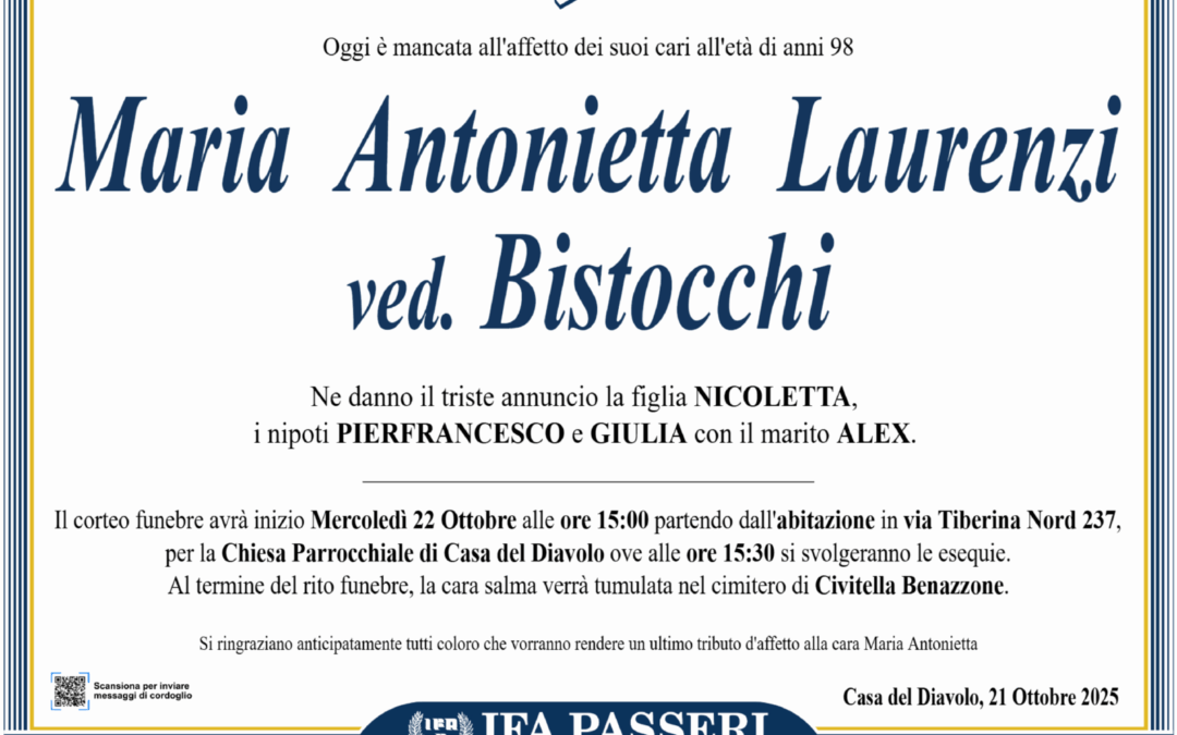 Maria Antonietta Laurenzi ved. Bistocchi