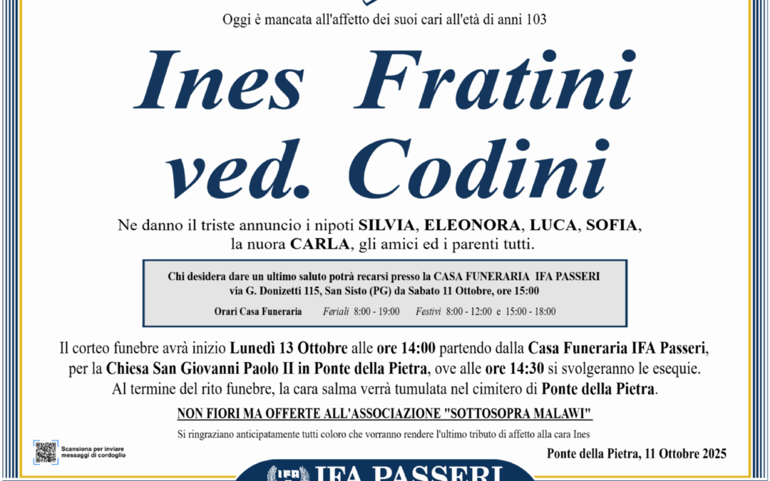 Ines Fratini ved. Codini