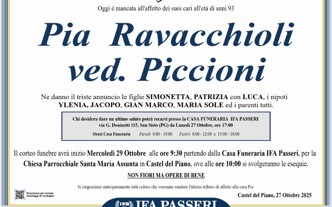 Pia Ravacchioli ved. Piccioni