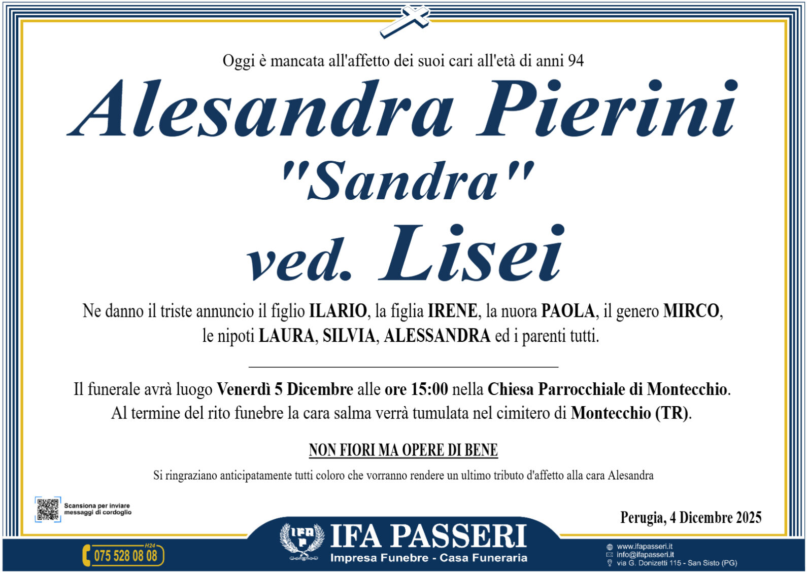 Alesandra Pierini “Sandra” ved. Lisei