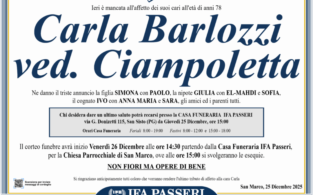 Carla Barlozzi ved. Ciampoletta