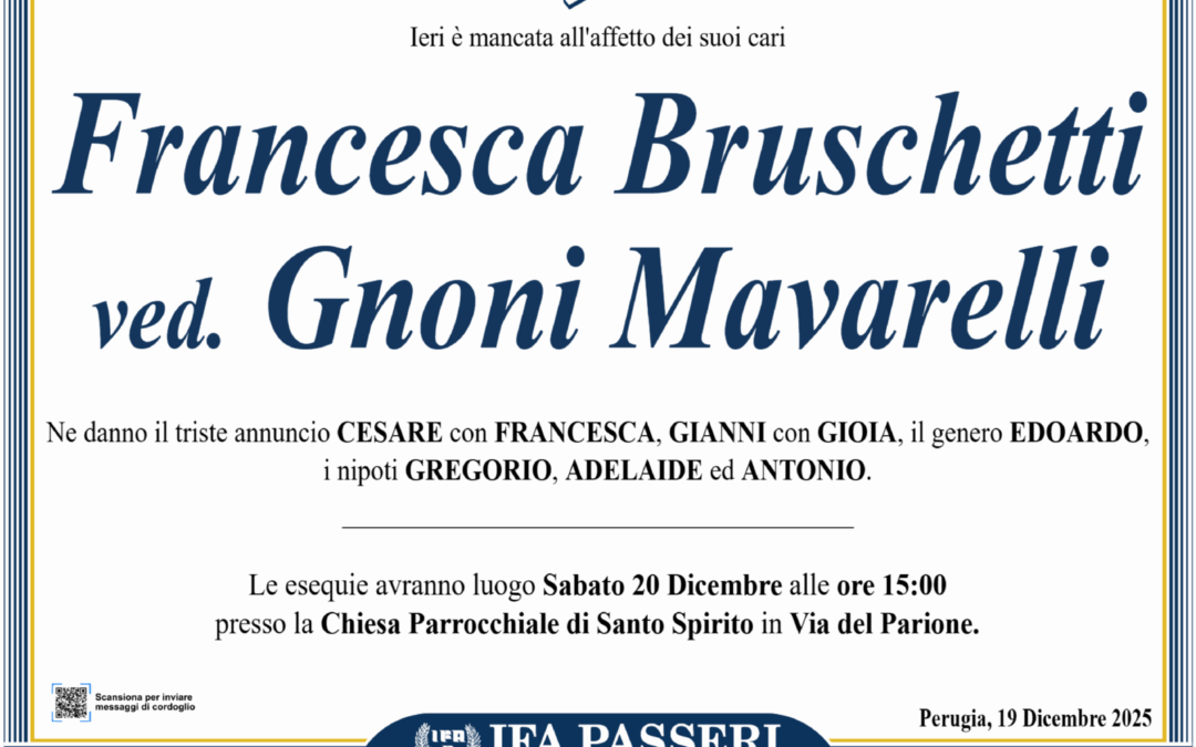 Francesca Bruschetti ved. Gnoni Mavarelli