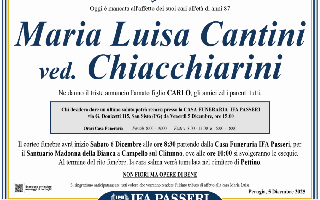 Maria Luisa Cantini ved. Chiacchiarini