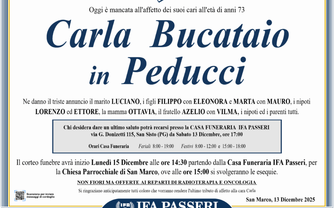 Carla Bucataio in Peducci