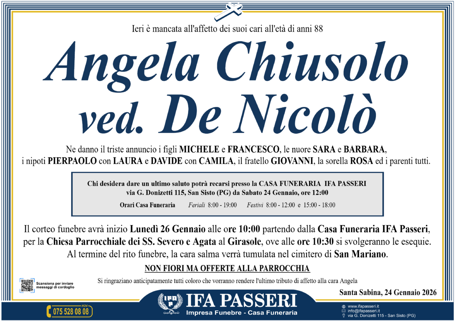 Angela Chiusolo ved. De Nicolò