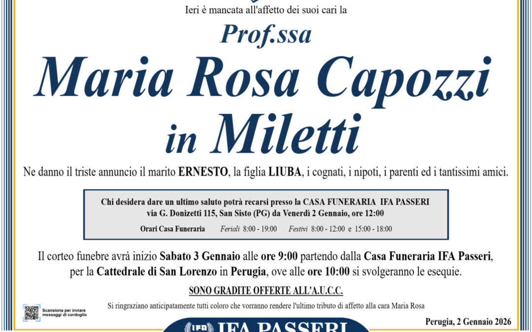 Prof.ssa Maria Rosa Capozzi in Miletti