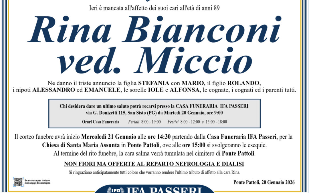 Rina Bianconi ved. Miccio