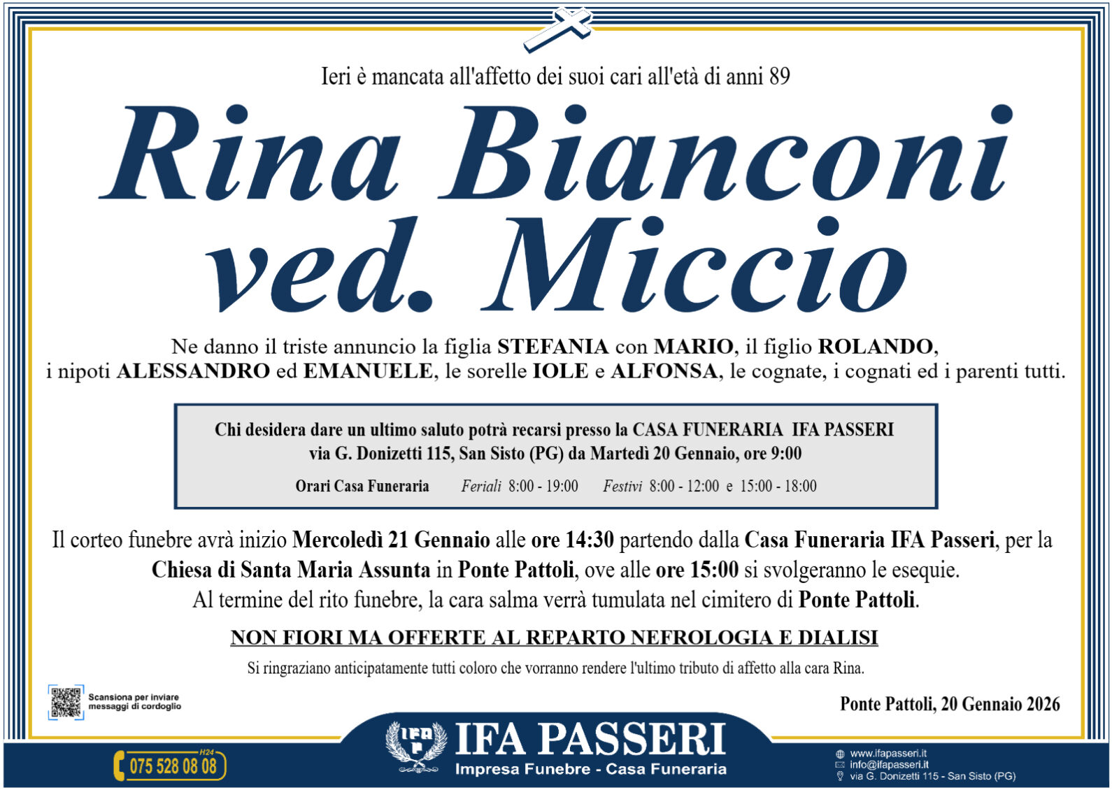 Rina Bianconi ved. Miccio