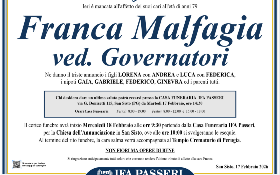 Franca Malfagia ved. Governatori
