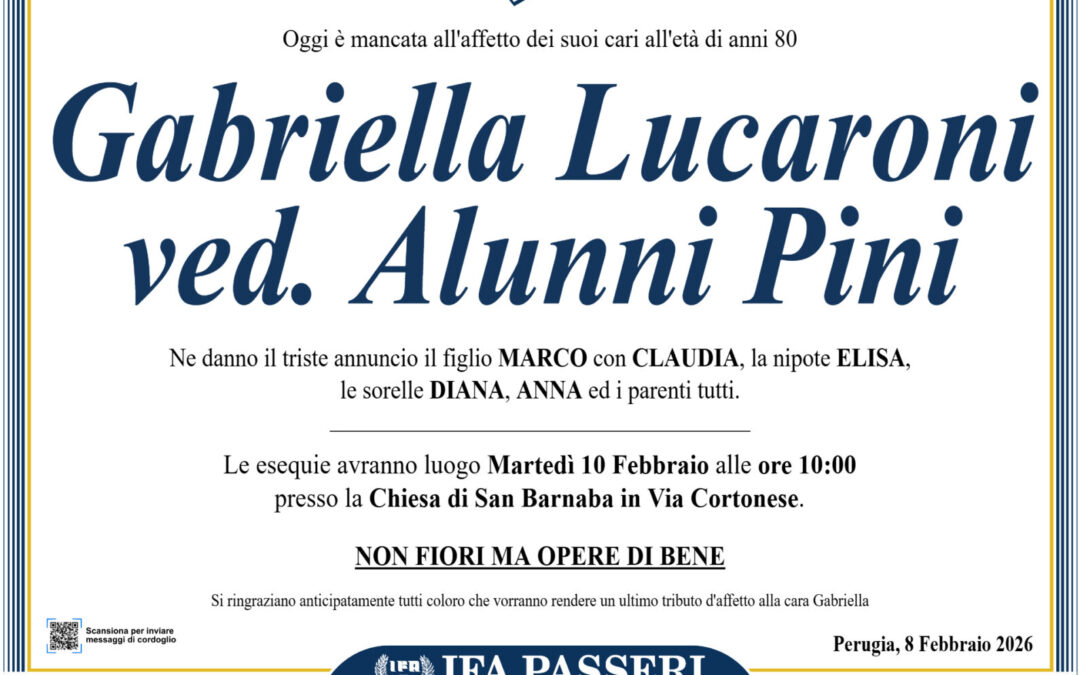 Gabriella Lucaroni ved. Alunni Pini