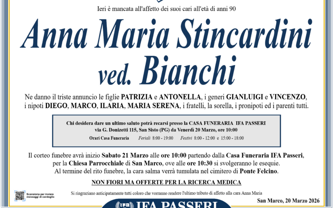 Anna Maria Stincardini ved. Bianchi