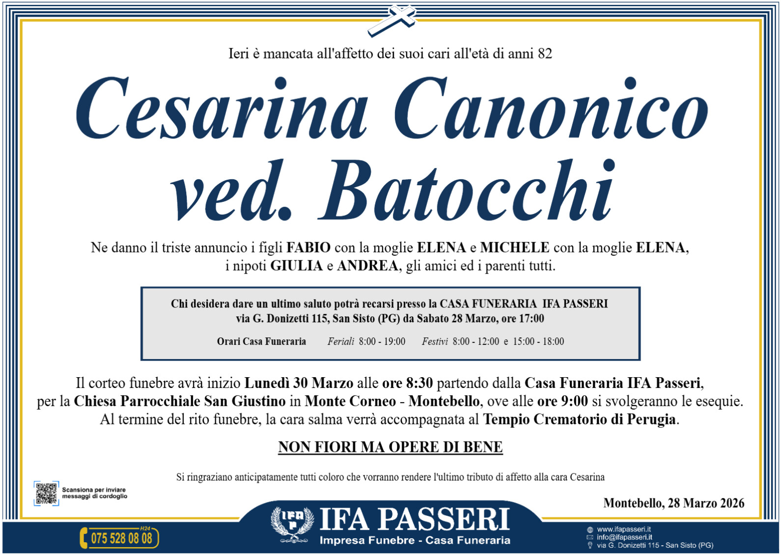 Cesarina Canonico ved. Batocchi