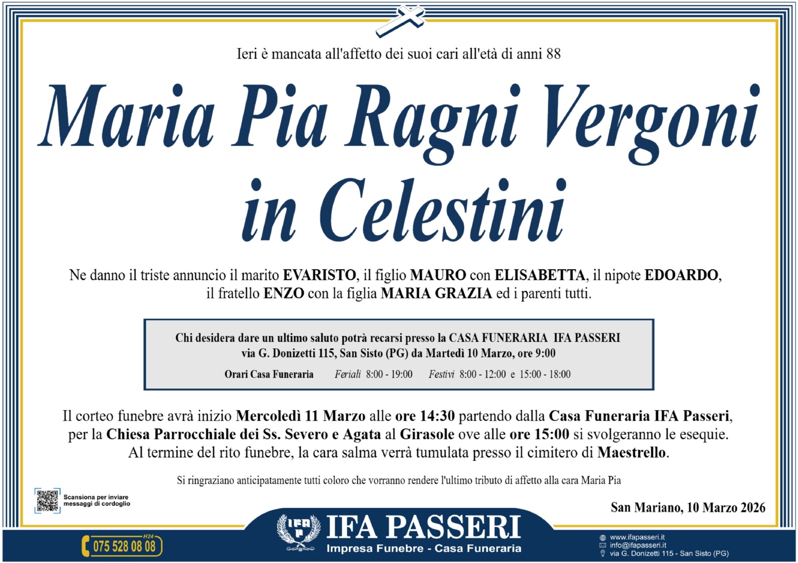 Maria Pia Ragni Vergoni in Celestini