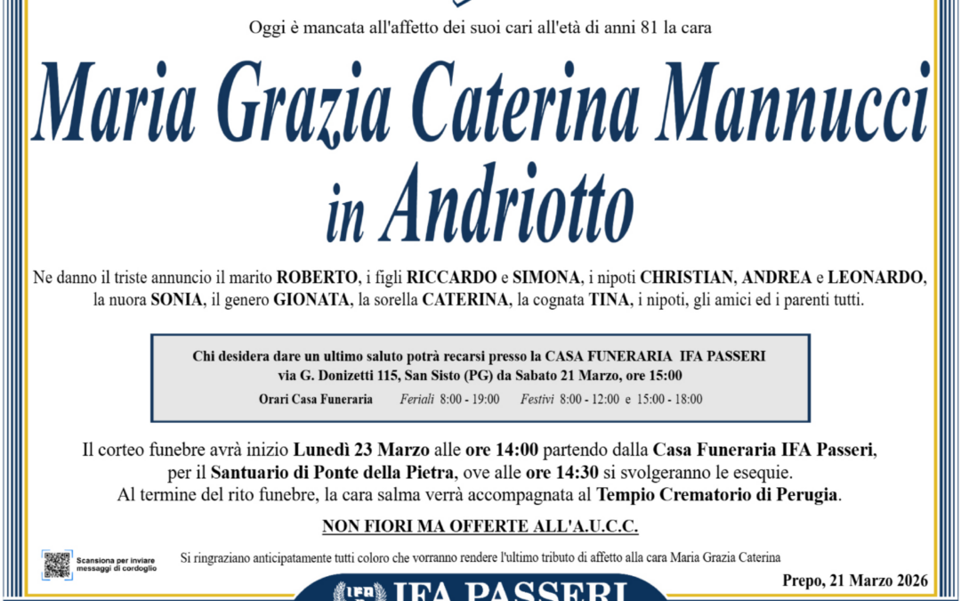 Maria Grazia Caterina Mannucci in Andriotto