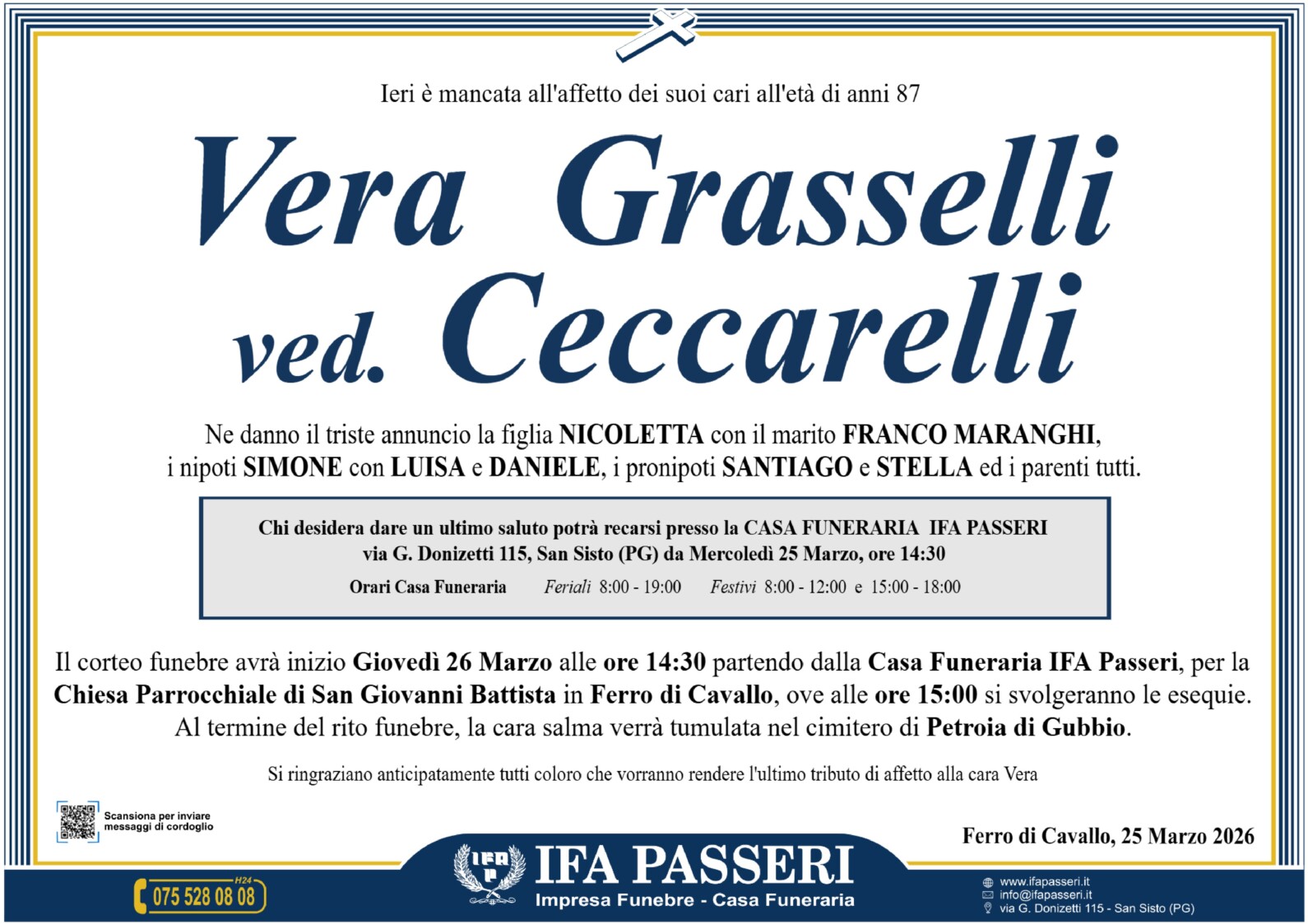 Vera Grasselli ved. Ceccarelli