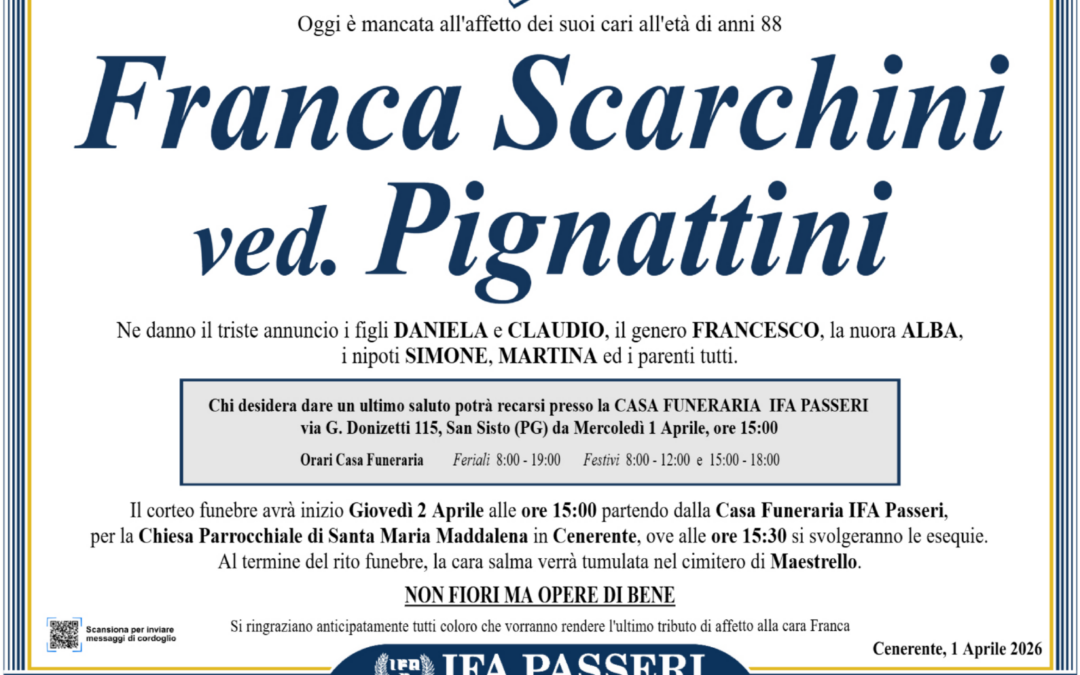Franca Scarchini ved. Pignattini