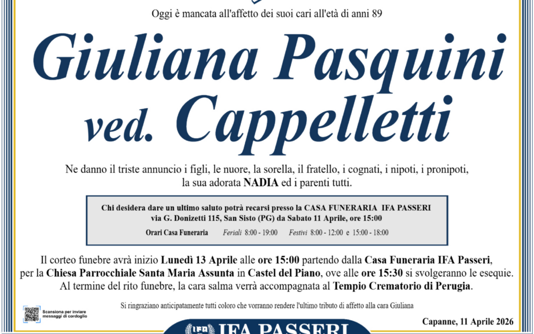 Giuliana Pasquini ved. Cappelletti
