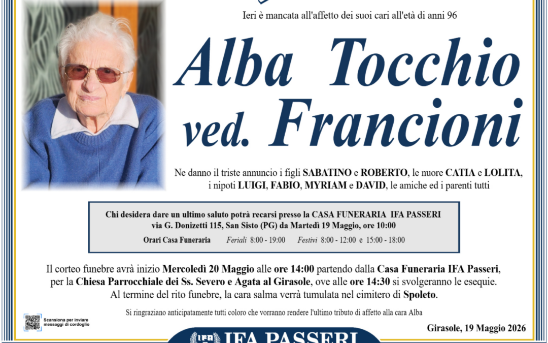 Alba Tocchio ved. Francioni