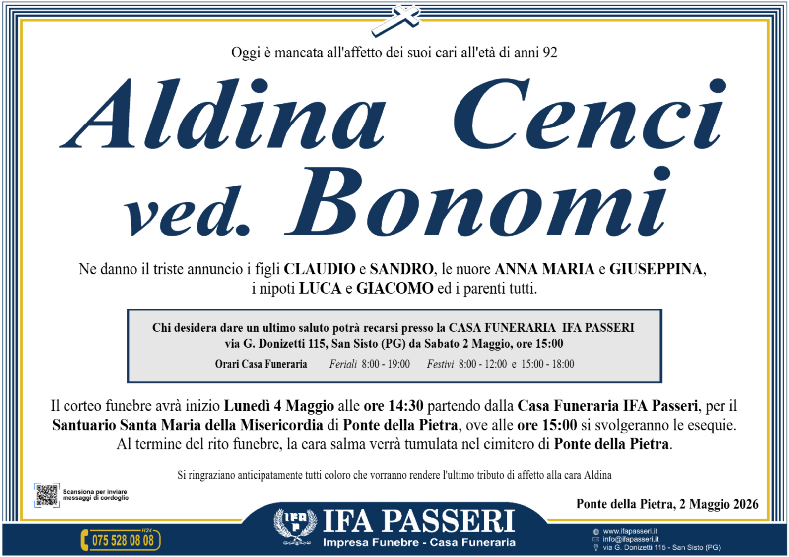 Aldina Cenci ved. Bonomi