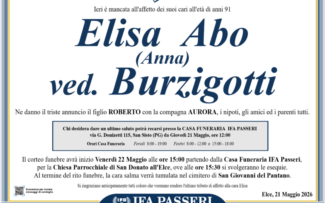 Elisa Abo ved. Burzigotti (Anna)