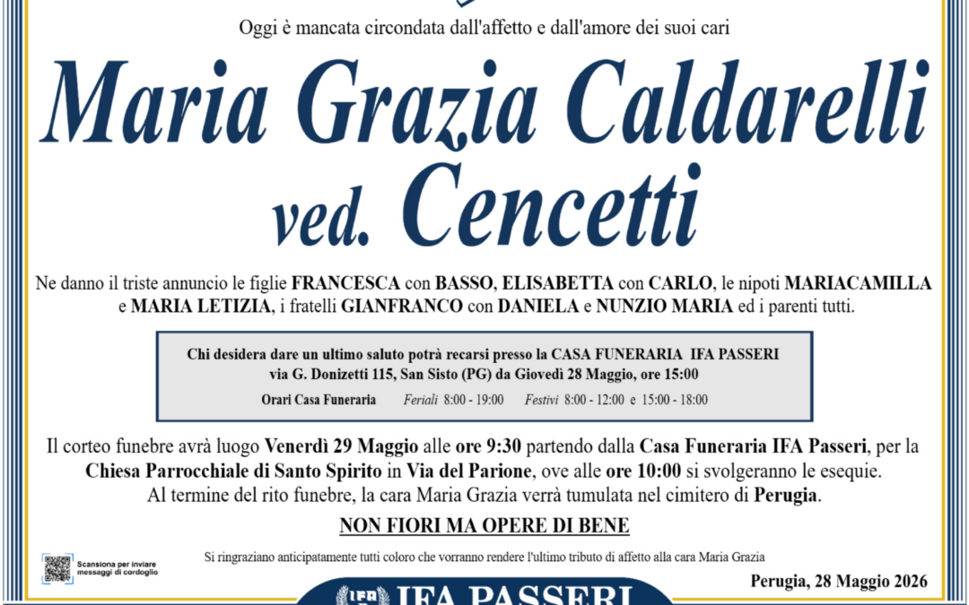 Maria Grazia Caldarelli ved. Cencetti