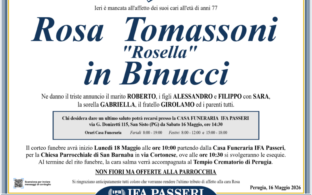 Rosa Tomassoni in Binucci “Rosella”