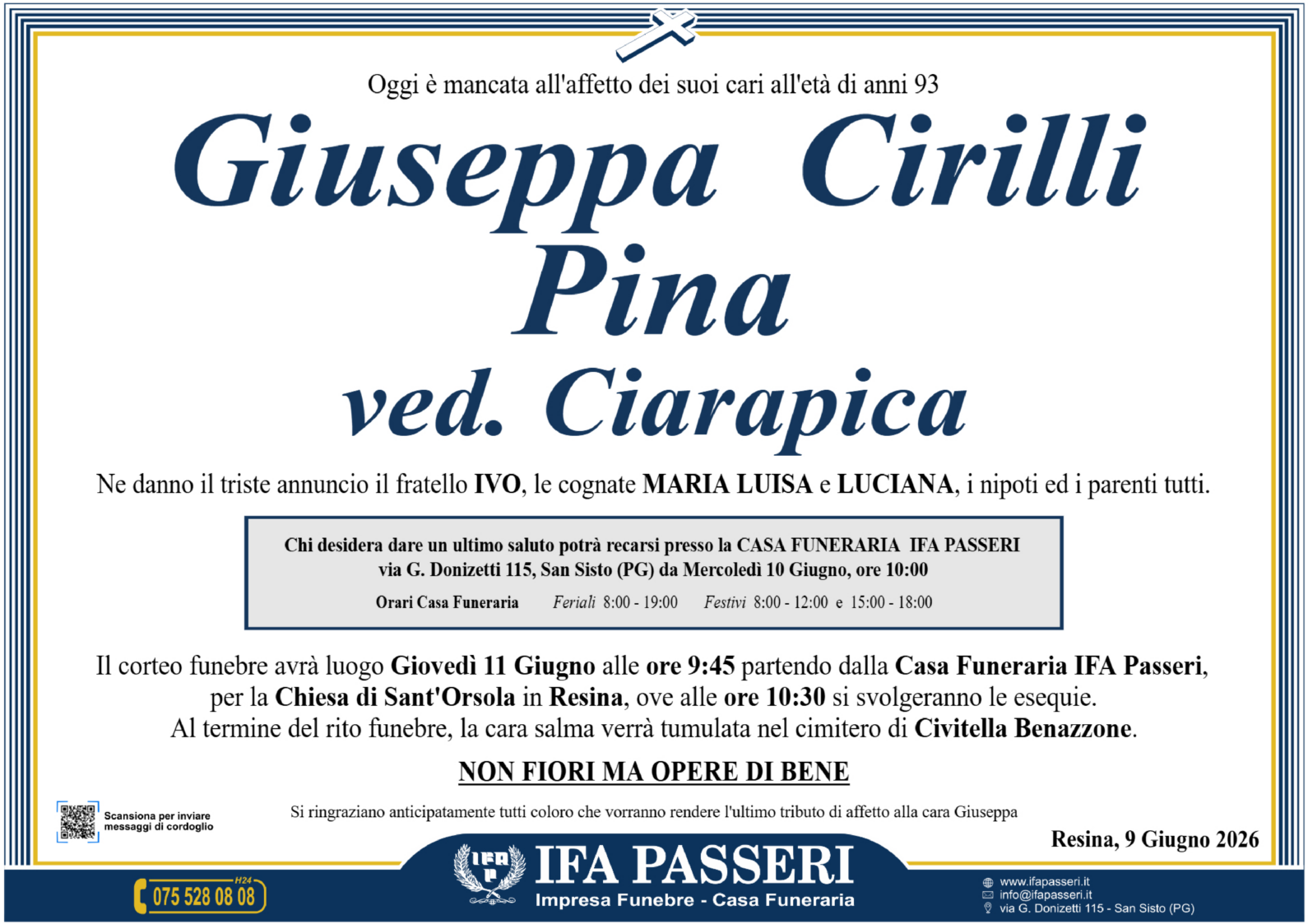 Giuseppa Cirilli Pina ved. Ciarapica