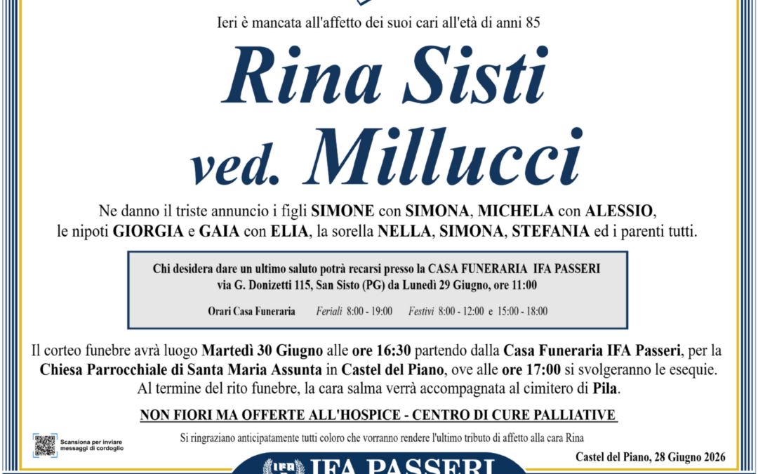 Rina Sisti ved. Millucci