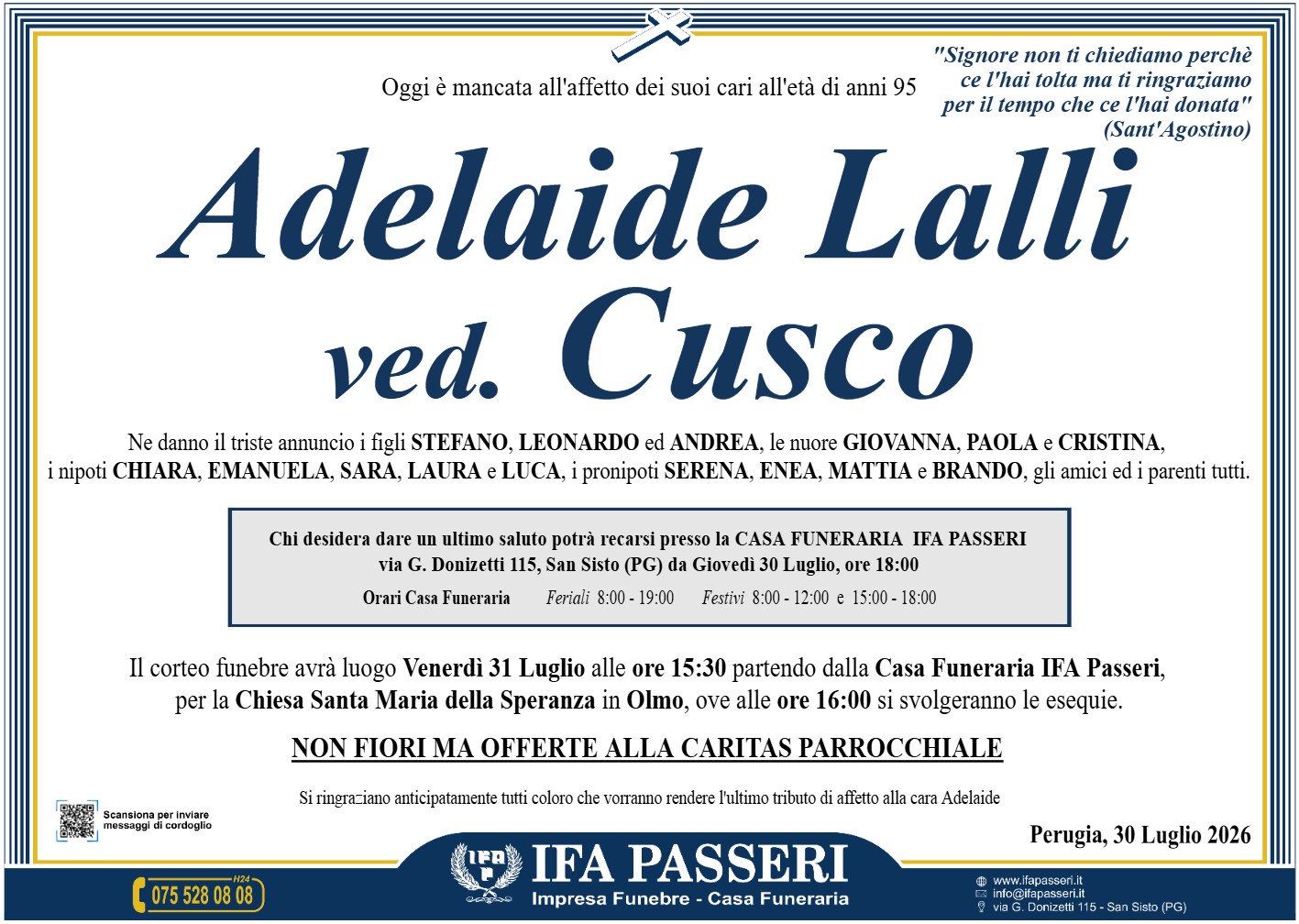 Adelaide Lalli ved. Cusco