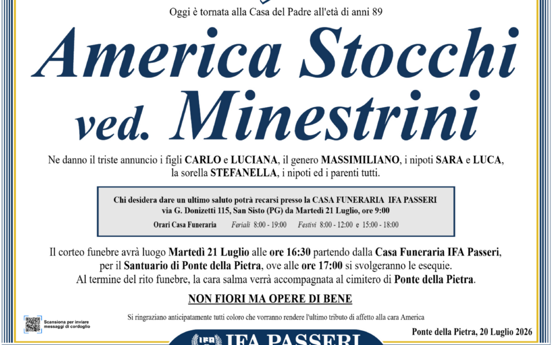 America Stocchi ved. Minestrini