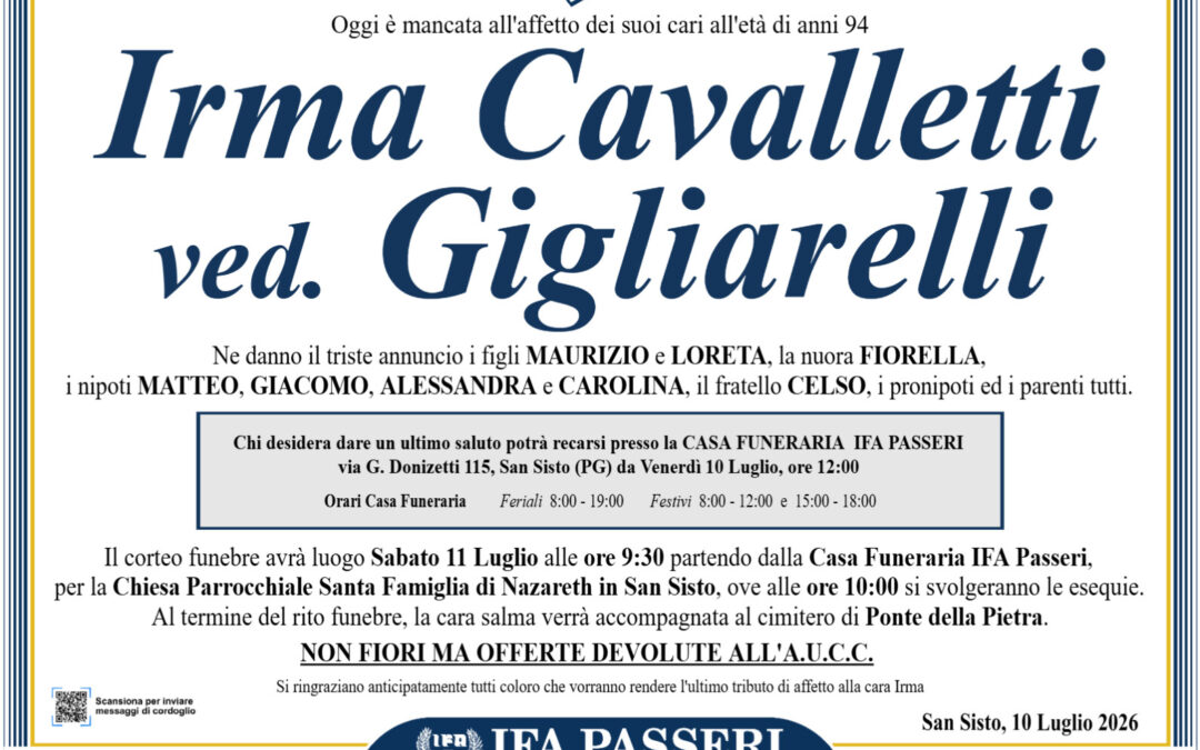 Irma Cavalletti ved. Gigliarelli