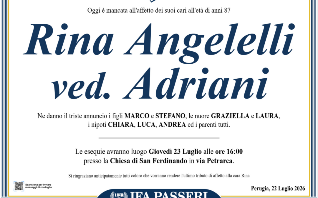 Rina Angelelli ved. Adriani