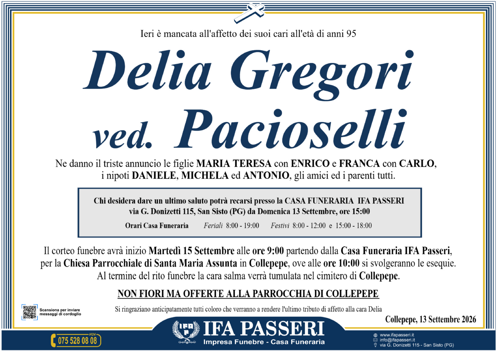 Delia Gregori ved. Pacioselli