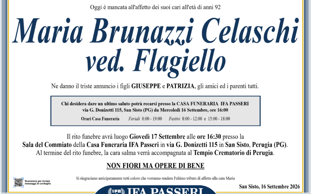 Maria Brunazzi Celaschi ved. Flagiello