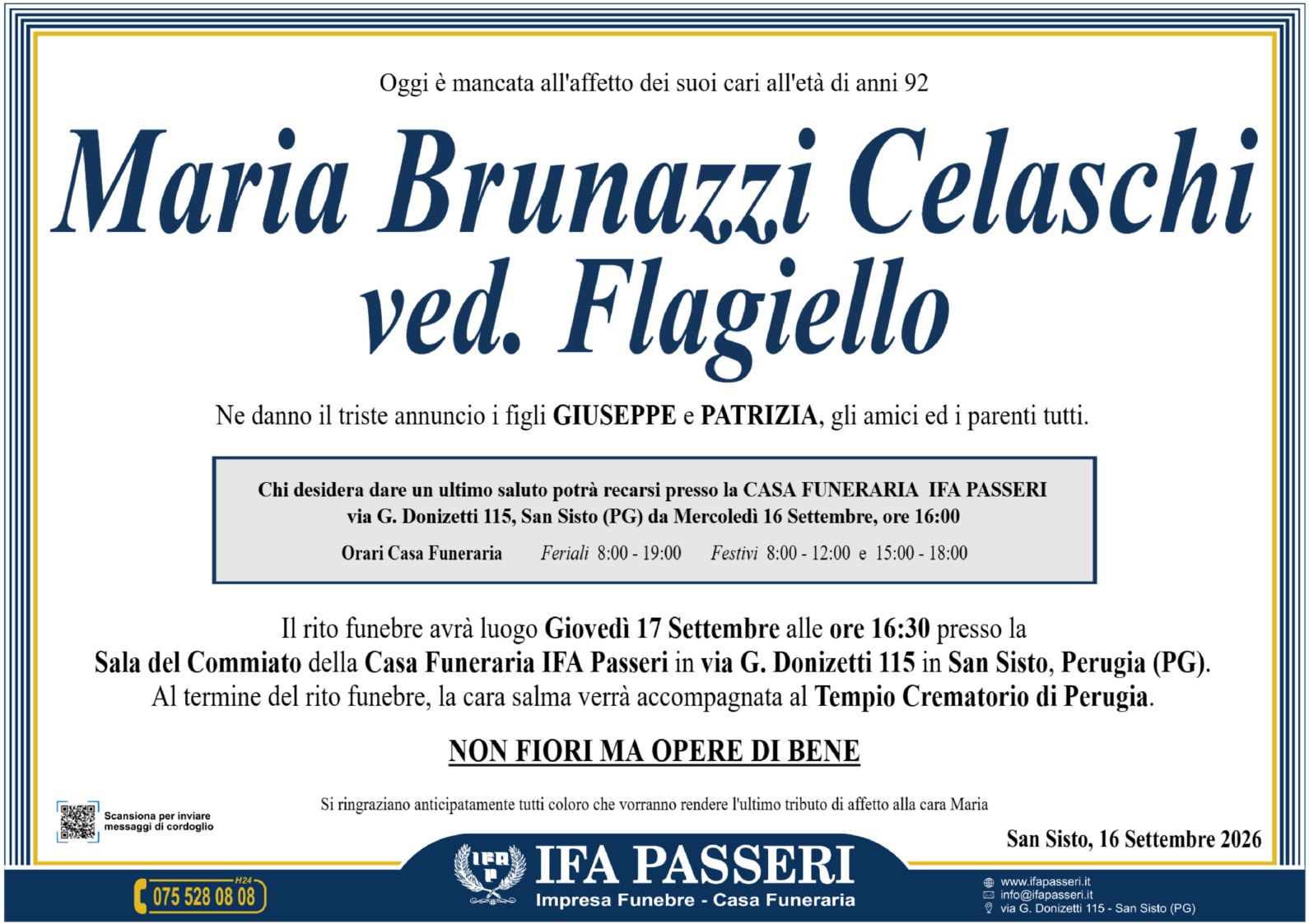 Maria Brunazzi Celaschi ved. Flagiello